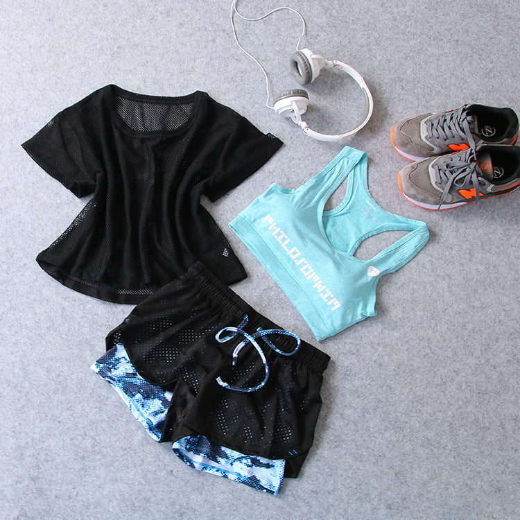 Fitness Sports Suit Women Summer Fast Dry Running Gym Yoga Clothes