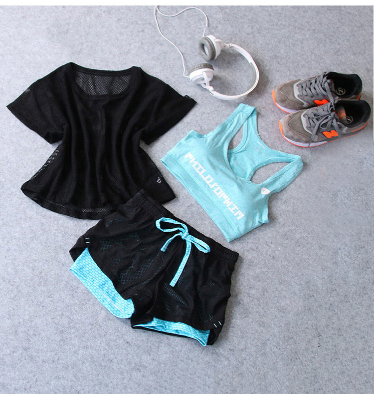 Fitness Sports Suit Women Summer Fast Dry Running Gym Yoga Clothes