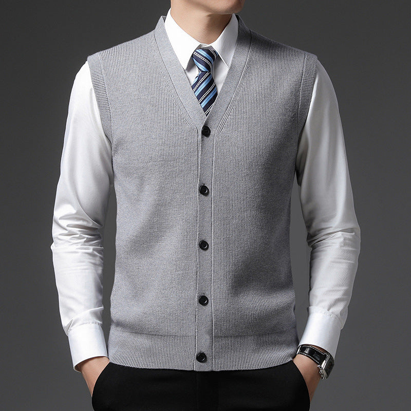 AutumnWinter Men's Wool Cardigan Vest