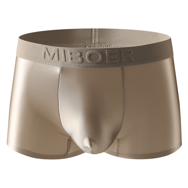 Mens Underwear Business Ice Silk Light Luxury Satin Boxers