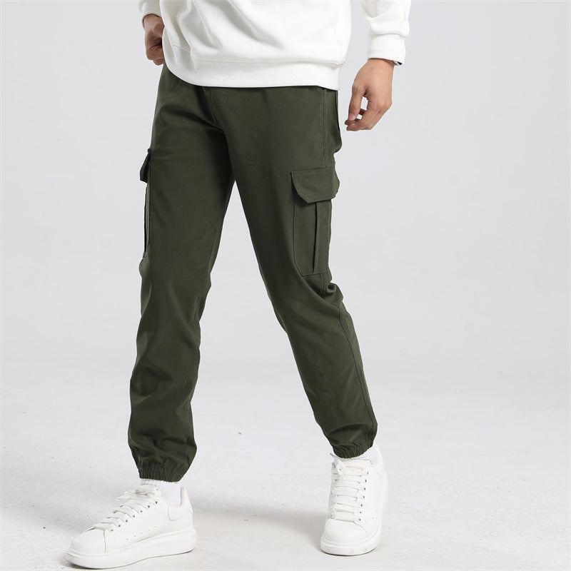 Multi-pocket Solid-color Loose Casual Pants