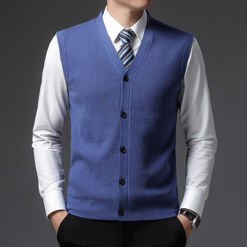 AutumnWinter Men's Wool Cardigan Vest