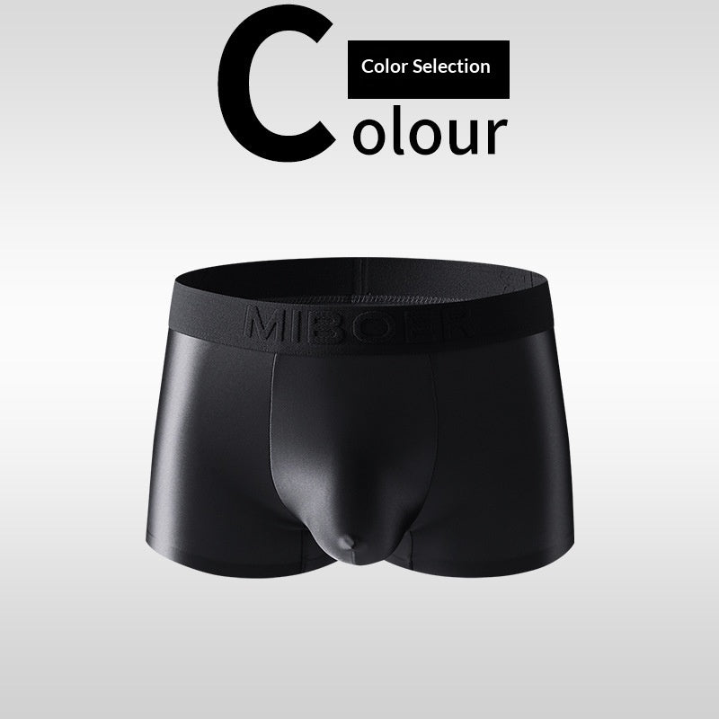 Mens Underwear Business Ice Silk Light Luxury Satin Boxers